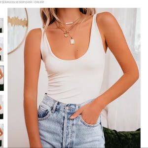 Calm Seamless Scoop Cami from Vici, Size S/M, Color Cream